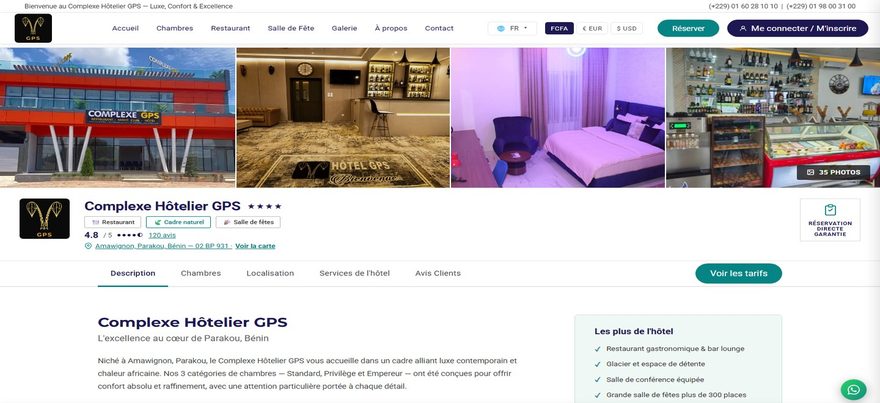 GPS Hotel Complex website